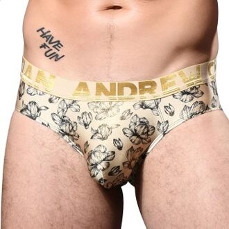 Andrew Christian Almost Naked Floral Shimmer Brief * Actie * Geel - Small,Medium,Large,X-Large
