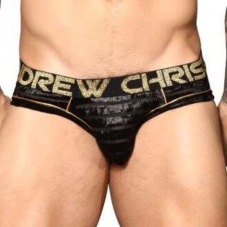 Andrew Christian Almost Naked Plush Stripe Brief * Actie * Zwart - Small