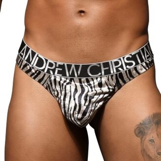 Andrew Christian Almost Naked Posh Zebra Thong Zwart,Wit,Versch.kleure/Patroon - Small,Medium