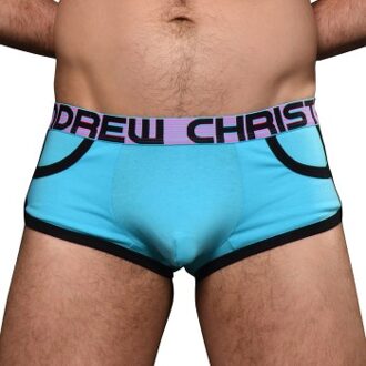 Andrew Christian Almost Naked Retro Pocket Boxer Blauw,Roze - Small,Medium,Large,X-Large