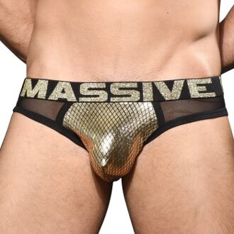 Andrew Christian MASSIVE Golden Mesh Jock Versch.kleure/Patroon,Zwart,Geel - Small,Large