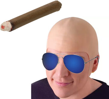 Andrew Tate Kostuum - 3-delig - kaal pruik - nep sigaar - zonnebril - boss - One size