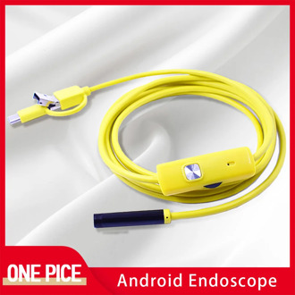 Android Endoscope 8.0mm 3in1 HD Camera 1 Meter Yellow Soft Cable Inspection Borescope IP67 Waterproof Type-c USB Endoscope H-8-1