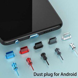 Android Telefoon Stof Plug Poort Opladen Usb Hoofdtelefoon Gat Stof Blokkeren Voor Huawei Data Plug Oppo Xiaomi Vivo Glory Afdichting plug Rood
