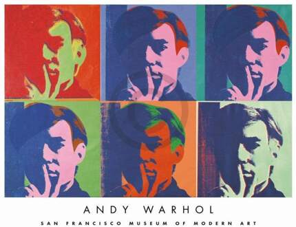 Andy Warhol - A Set Of Six Self-portraits Kunstdruk 86x66cm