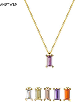 ANDYWEN 925 Sterling Silver Purple Pendant Necklace Women Best Gift Zircon CZ Luxury Jewelry for 2020 Fashion Party Statement