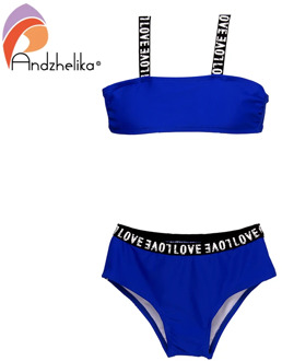 Andzhelika Children's Swimsuit Girls Sports Bikini Bandage Swimsuit Child Bikini Solid Patchwork Girls Swimwear Kid Bathing Suit