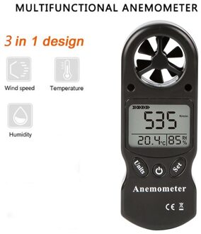 Anemometer Wind speed Handheld Digital Wind Speed Meter Portable Anemometer Sensor Wind Speed TL-300 Wind Meter zwart