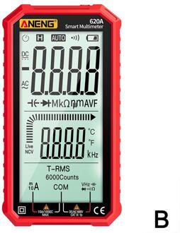 Aneng 620A Digitale Multimeter True-Rms Auto-Ranging Ac/Dc Volt Ohm Capaciteit Continuïteit Temperatuur Frequentie Meter ncv Tester B