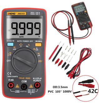Aneng AN8008 Multimeter 9999 Count Backlight Ac/Dc Ampèremeter Transistor Tester Capaciteit Tester Automotive Elektrische Tester