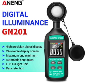 ANENG GN201 Luxmeter Digital Light Meter 200K Lux Meter Photometer uv Meter UV Radiometer Handheld Illuminometer Photometer