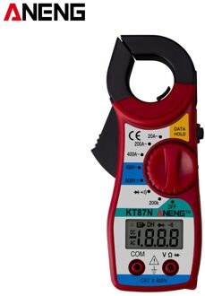 Aneng KT87N Lcd Digitale Multimeter Amperemeter Elektrische Stroomtang Ac/Dc Spanning Weerstand Tester Met Zoemer rood