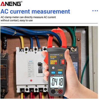 Aneng ST183 Digitale Stroomtang Ac Stroom 6000 Counts True Rms Multimeter Dc/Ac Voltage Tester Hz Capaciteit Ncv ohm Tests
