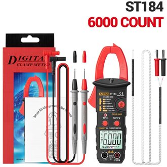 Aneng ST184 Digitale Multimeter Stroomtang 6000 Graven Professionele Meten Testers Ac/Dc Spanning Ac Ohm Rood