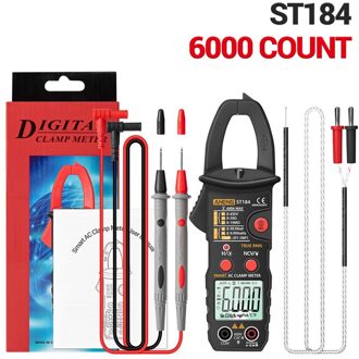 Aneng ST184 Digitale Multimeter Stroomtang 6000 Graven Professionele Meten Testers Ac/Dc Spanning Ac Ohm zwart