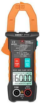 Aneng ST206 Dc/Ac Stroomtang Meter Digitale Multimeter Klem 6000 Counts True Rms Amp Voltmeter Amperimetro Tester Meten Oranje