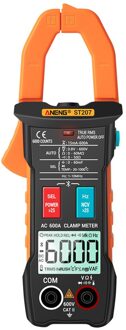 Aneng ST207 Digitale Bluetooth Multimeter Stroomtang 6000 Count True Rms Dc/Ac Voltage Tester Ac Stroom Hz Capaciteit ohm oranje