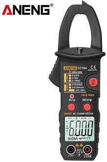 Aneng True Rms 6000 Telt ST184 Digitale Multimeter Stroomtang Professionele Meten Testers Ac/Dc Spanning Ac Ohm zwart