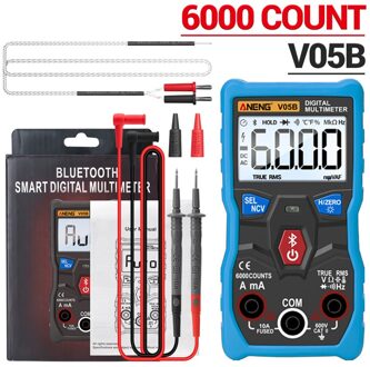 Aneng V05B Bluetooth Multimeter Digitale Ac/Dc Stromen Voltage Testers Professionele Analoge Multimeter True Rms 6000 Counts blauw