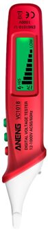 Aneng VC1018 Non Contact Elektrische Sensor Tester Pen Digitale Lcd Display Ac Voltage Meter 1000V Voltmeter Voor Elektrische Tool rood