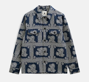 Anerkjendt 902244 akoscar flower overshirt 3059 sky captain Blauw - XL