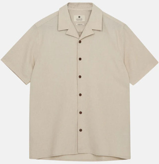 Anerkjendt Akleo s/s cot/linen shirt 901526 brown rice Beige - XL