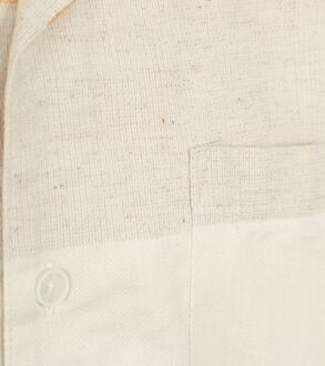 Anerkjendt Anerkjendt Short Sleeve Overhemd Leo Linnen Streep Ecru Off-White - M