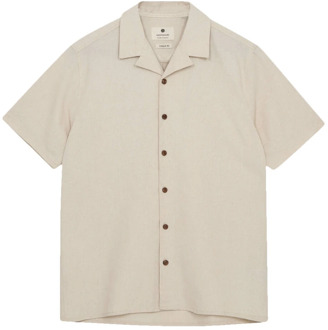 Anerkjendt Short Sleeve Overhemd Leo Linnen Ecru Wit - M,L,XL