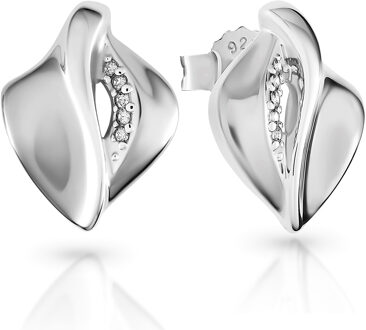 'Anet' Dames 925 Sterling Zilveren Set: Ketting-Pendant + Oorbellen - Zilver SET-7520