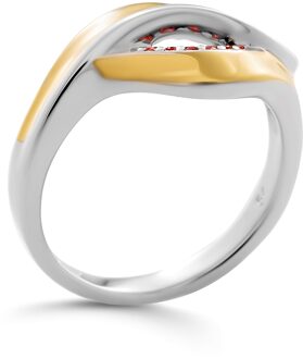'Anet' Vrouwen 925 Sterling Zilver Ring - Zilver/Goud ZR-7520/G Zilver en goud