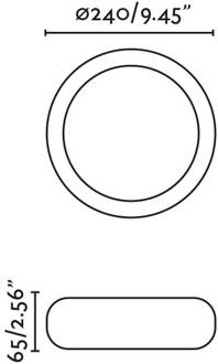 Anga LED buiten plafondlamp, donkergrijs, beton, Ø 24 cm