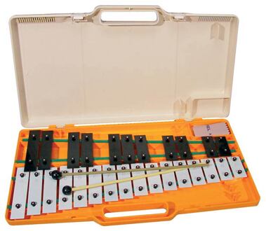 Angel AG-27K klokkenspel klokkenspel, deluxe model, 27 tonig, G-A, gekleurde koffer, met 2 paar kloppers