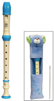 Angel ASRB-101CBL sopraanblokfluit sopraanblokfluit, C-stemming, Barok systeem, ABS, blauw en créme, 2-delig, 325 mm