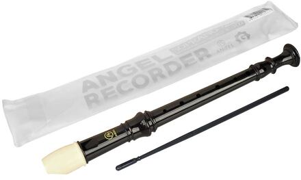 Angel ASRG-220 sopraanblokfluit sopraanblokfluit, C-stemming, Duits systeem, ABS, bruin-ivoor, 2-delig, 325 mm