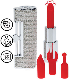 Angel - Lipstick Vibrator with 4 Attachments - Clear