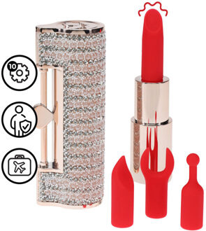 Angel - Lipstick Vibrator with 4 Attachments - Pink