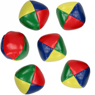 Angel Sports Angel Toys Jongleerballen - 6x - gekleurd - in koker - speelgoed - Jongleervoorwerpen Multikleur