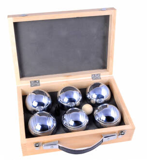 Angel Sports Jeu De Boules Set In Koffer - 6 Stuks Zilverkleurig