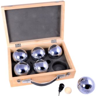 Angel Sports Jeu De Boules Set In Koffer - 6 Stuks Zilverkleurig