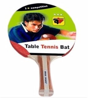 Angel Sports Tafeltennis batje - 2x - 3 sterren - hout/kunststof - bat voor tafeltennis