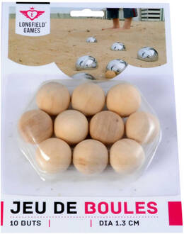 Angel Toys Angel Sports Jeu De Boules Buts - Hout - 10 Stuks Crème