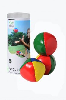 Angel Toys Jongleerballen - 3x - gekleurd - in koker - speelgoed - Jongleervoorwerpen Multikleur
