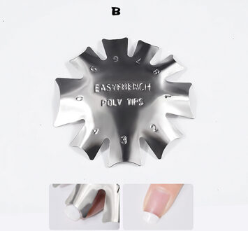 Angnya 11 Maten C-Vorm Rvs Q-Franse Acryl Nail Cutter Franse Smile Line Film Voor nail Salons Enkel Stuk B
