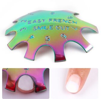 Angnya 11 Maten C-Vorm Rvs Q-Franse Acryl Nail Cutter Franse Smile Line Film Voor nail Salons Enkel Stuk