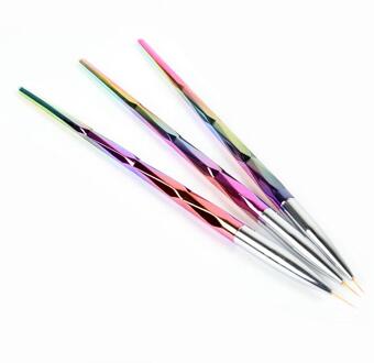 ANGNYA 7/9/11mm Nail Art Lijn Schilderij Borstels Diamond Hand Dunne Liner Tekening Pen UV gel Tips Manicure 3 stks/set