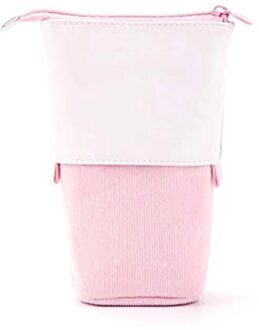 Angoo Etui, Verticale Transformator Tas Opbergtas, Etui, Intrekbare Down Pennenhouder Student roze