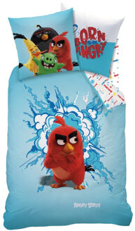 Angry Birds Dekbedovertrek Born Angry Blauw