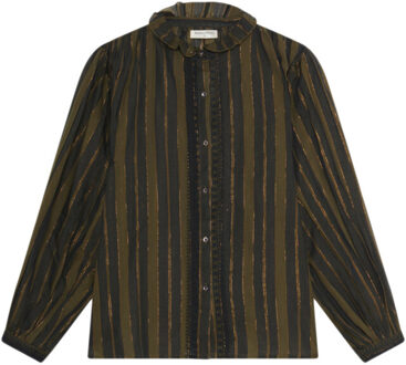 Anika blouse khaki stripes Groen - M