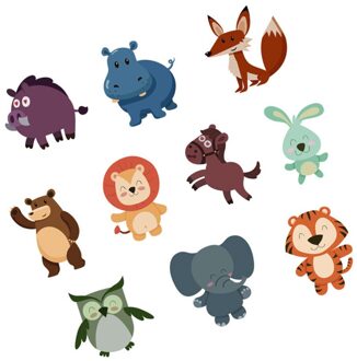 Animal Cartoon Muurstickers 3d Bad Stickers Kinderen Bad Antislip Stickers Voor Bad Muur Dier Serie