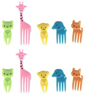 Animal Farm Fruit Vork Mini Cartoon Kinderen Snack Cake Dessert Snack Dessert Pick Tandenstoker Lunches Party Decoratie Vorken A10pcs randomly sent